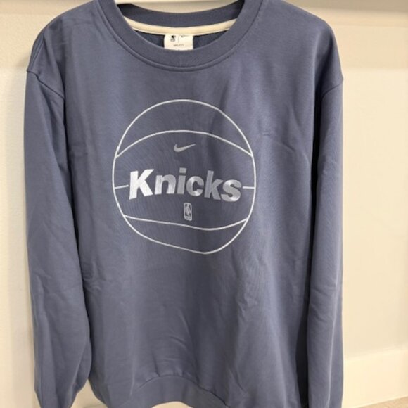 Nike Knicks Dri-fit Standard Issue Blue Ball Logo Crew - NWOT - Picture 1 of 6